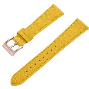 INEOUT Quick Release Vintage Gestikte Lederen Horlogeband Lederen Horlogebanden 18mm 19mm 20mm 21mm 22mm 23mm 24mm (Color : Yellow rosegold, Size : 19mm)