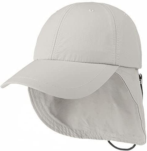 Lipodo Uni Pet met Nekbescherming Dames/Heren - strand cap zomer base klep voor Lente/Zomer - One Size licht grijs