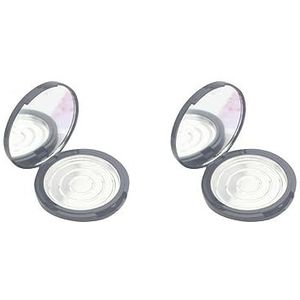 2 Set van Cosmetica Oogschaduw Poeder Case Blush Opslag Jar Container w/Aluminium Pannen, Zwart, met Spiegel