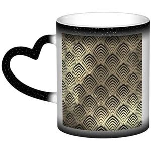 Art Deco Zwart, Keramiek Mok Warmtegevoelige Kleur Veranderende Mok in de Hemel Koffiemokken Keramische Cup 330ml