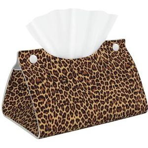 Lichtgewicht luipaard patroon behang Tissue Box Cover Rechthoek Tissue Houder voor Badkamer, ijdelheid, Aanrecht Tafelblad Auto Kantoor