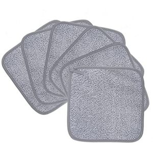 Polyte Premium hypoallergene chemische vrije microvezel make-up remover en gezichtsreinigingsdoek 6 stuks (20x20 cm, grijs)