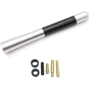 Audio- & videoantennes voor auto Universele aluminium 3,5 cm 8 cm 12 cm autodecoratie radio koolstofvezel antenne decoratief daksignaal aangepast Auto-antenne(Sliver,12cm)