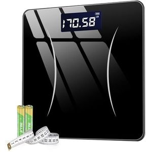 Weegschaal Weegschaal Digitale Personenweegschaal Lichaamsweegschaal LCD-scherm Elektronische Weegschaal Personenweegschaal(Black)