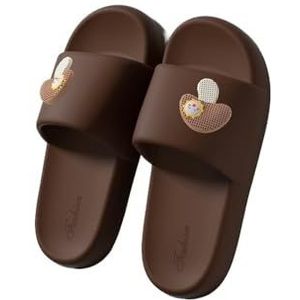 Cloudies slippers voor dames, Comfortabele dames zomerpantoffels for binnen en buiten | Badkamersandalen | Zacht en lichtgewicht voor dames en heren | House Slides douchesandalen(Brown,39 EU)