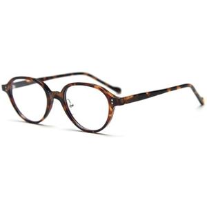 moomoobird Ovale glazen voor vrouwen mannen kleine glazen montuur TR90 montuur eyewear mode brillen heldere lens, Luipaard met helder, Large