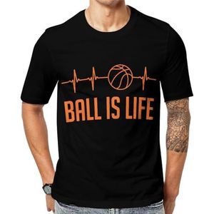 Basketbal Heartbeat heren korte mouw grafisch T-shirt ronde hals print casual tee tops 3XL