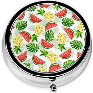 Rood Fruit Gedrukt Pil Doos 3 Compartiment Geneeskunde Pil Case Leuke Geneeskunde Organizer Reizen Pillendoos Draagbare Pil Container Houder