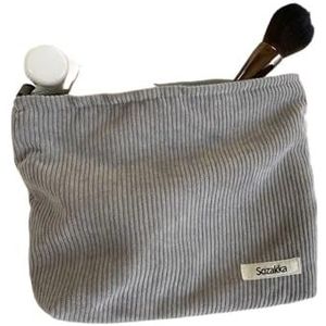 Grote Vrouwen Luipaard Cosmetische Tas Canvas Rits Make Up Tas Reizen Wassen Make-up Organizer Beauty Case, Grijs, Eén maat