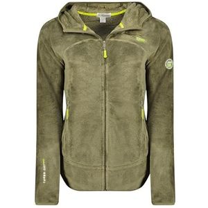 Geographical Norway Upalood Lady - Fleece jas dames warme rits - herfst winter lente warme damesjassen dames sport lange mouwen trui bont zacht outdoor comfort, Olijf, L