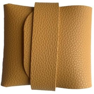 Shitafe Condometui van leer, condoom-draagtas, kleine portemonnee van PU-leer voor condooms, discrete tas, portemonnee, reis-draagtas voor een veilige grip en bescherming van 3-4 condooms, geel, Siehe