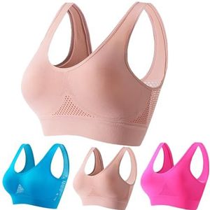 Kulken-bh, ademende anti-verslapte borsten-bh, draadloze comfort-lift-bh, naadloze push-up-bh coole lift-up-bh(Pink,3XL)