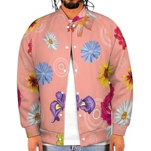 Het kleurrijke Honkbaljasje van Bloemen Grappige Mensen Gedrukte Jas Zacht Sweatshirt voor de