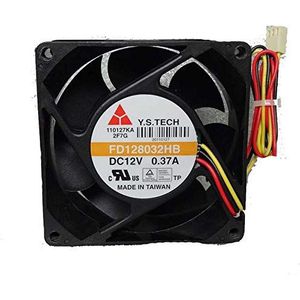 koeler Ventilator voor Y.S. Tech 80mm x 32mm Hoge Luchtstroom Server Fan 47 CFM 3 Pin Dual Ball FD128032HB DC12 0.37A