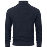 Indicode Heren INHarlan Knit Sweater | Fijngebreide trui van katoen met col Navy S