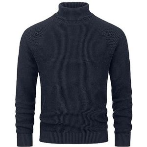 Indicode Heren INHarlan Knit Sweater | Fijngebreide trui van katoen met col Navy S