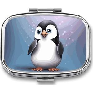 I Love Penguins pillendoos pillendoosje schattige pillenorganisator pilhouder medicijnpillenorganisator pillencontainer dagelijkse pillenorganizer kleine pillendoos pillendoosje voor portemonnee zak