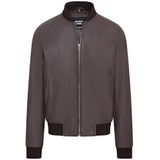 Heren zacht lederen MA-1 Varsity bomberjack, Bruin, 4XL