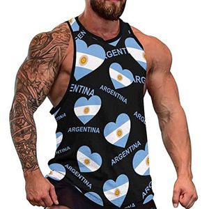 Love Argentina Tanktop voor heren, mouwloos T-shirt, pullover, gymshirts, work-out, zomer, T-shirt