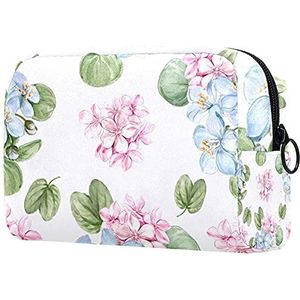 Make-up Pouch Mint Groen Daisy Patroon Make-up Tas Organizer Reizen Zip Toilettas Kleine Cosmetische Case Schoonheidstas voor Tieners Meisjes Vrouwen