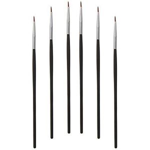 Oogmake-up sable eyelinerborstels, 6 stuks ultrafijne zachte sable eyeliner-make-uptools voor vrouwen om nauwkeurig gel en nat poeder aan te brengen