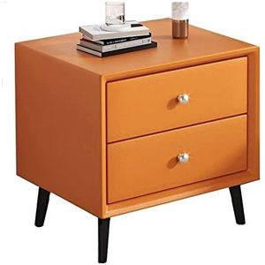 Nachtkastje Salontafel Modern Massief Houten Nachtkastje Slaapkamer Nachtkastje Opbergkast Met 2 Lade Dressoirs Nachtkastje Bijzettafeltje Bijzettafel Bedtafel (Color : Orange)