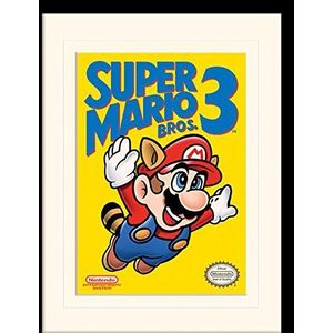 1art1 Super Mario Poster Bros. 3, Nes Cover Ingelijste Foto Met Passepartout | Muur Foto's | In Een Fotolijstje 40x30 cm