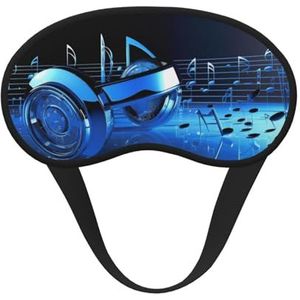 Blue Music Slaapmasker voor zijslaper, lichtblokkerende nachtmaskers voor slapen oogmasker voor vrouwen mannen oogbedekking zachte comfortabele oogschaduw voor reizen, dutje