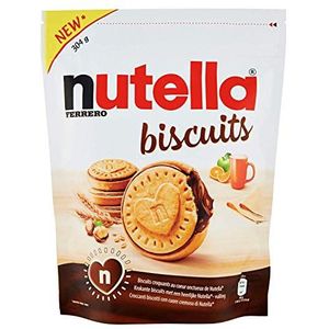 Ferrero Nutella Biscuits met Nutella gevulde koekjes met hazelnootcrème zakje met 304 g koekjes zoete snack
