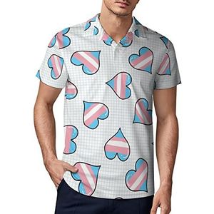 Schattig transgender hart heren golf poloshirt zomer korte mouw T-shirt casual sneldrogende T-shirts L