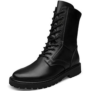 SVAASA Men's Boots， Katoenen laarzen heren high-top katoenen schoenen, winter warme outdoor boots, zwarte waterdichte lederen laarzen for mannen (Color : No velvet, Size : 48)