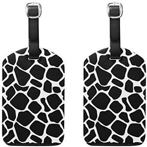 Bagage etiketten, zwart en wit koe patroon afdrukken bagage tas Tags reizen Tags koffer accessoires 2 stuks Set