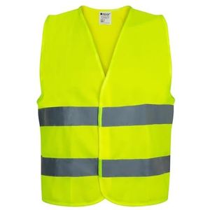 PROOF COMFORT & SAFETY Veiligheidshesje Auto reflecterend reflecterend veiligheidsvest, ongevallenvest, pechhulp, 1 stuk, lichtgevend geel, geel, M