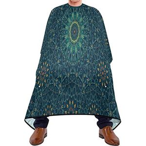 Kapper Cape 140x168cm, Mandala Design Groen Haar Styling Cape Duurzaam Haar Snijjurk Grote Kappersjurk, Voor Kappers, Kapperszaken, Volwassenen