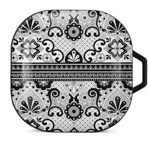 Mexicaans Talavera patroon oordopjes hoesje compatibel met Samsung hard shell beschermhoes zwart-stijl