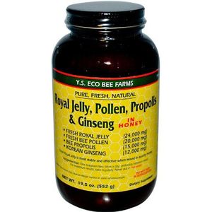 Y.S. Eco Bee Farms Royal Jelly, Pollen, Propolis & Ginseng in Honey 19.5 oz