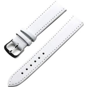LUGEMA Hoge Kwaliteit Lederen Horloge Band 10/12/14/16/18/20/22/24mm Breedte Effen Kleur Horlogebandje Riem Horlogebanden Horloges Accessoires (Color : White, Size : 24mm)