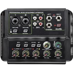 4-kanaals Audio-geluidskaartmixer Met 16DSP Reverb-effect, Compatibel Met Pc-opname En Telefoon For Livestreaming Breed Toepasbaar