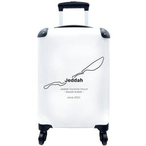 MuchoWow® Koffer - Formule 1 - Circuit - Jeddah - Past binnen 55x40x20 cm en 55x35x25 cm - Handbagage - Trolley - Fotokoffer - Cabin Size - Print