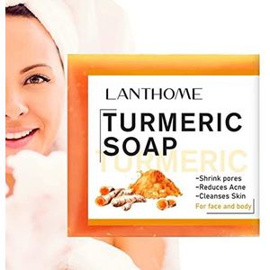 2 Kurkuma Zeep voor Gezicht Lichaam | Kurkuma Face Body Wash voor donkere vlekken - Intieme zones, oksels, gezichtsreiniger, kurkuma genezende huidverzorging voor mannen en vrouwen Tacery