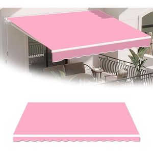 Vervangingen van intrekbare luifel, stof, 280 g/m², waterdichte buitenhoes | patio zonnescherm schuilplaats, voorvolant voor terras, restaurant, gemakswinkel, frameloos (roze, 13 x 10 ft)