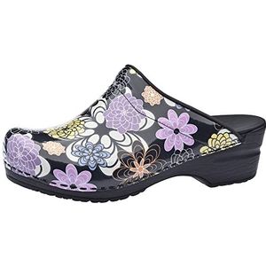 Sanita - Inalo Mule - Klompen - Zwart - Original Handmade Flexible Leather Clog