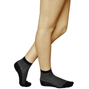 VITSOCKS Zilver-Katoen Sokken Dames, Ademend Dun Zacht (3 PAAR) Antibacterieel Anti-Geur, grijs, 35-38
