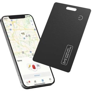Reyke Slim Wallet Tracker Card, Oplaadbare Bluetooth Vinder Compatibel met Apple Find My (alleen iOS), Slanke Kaart Locator voor Portemonnees, Bagage, Telefoons, Paspoorten