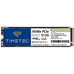 Timetec 512GB SSD NVMe PCIe Gen3x4 8Gb/s M.2 2280 3D NAND TLC 350TBW Hoge performantie SLC Cache Lees-/schrijfsnelheid Tot 2.000/1.600 MB/s Interne Solid State-schijf voor pc, laptop en desktop