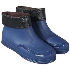 YDYAENIO Rubberen laarzen voor heren, regenlaarzen, outdoorsportschoenen, wielersportschoenen, werkschoenen, tuinschoenen, rubber, waterdicht, licht, blauw-pluche, maat 42