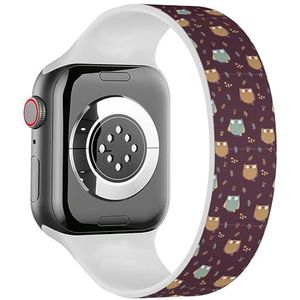 Solo Loop Band Compatibel met All Series Apple Watch 42/44/45/49mm (Uil 2) Elastische Siliconen Band Strap Accessoire, Siliconen, Geen edelsteen