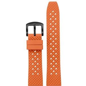 Quick Release Fluoro Rubber Horlogeband Waterdicht Heren for Seiko for Breitling for IWC Zwart Quick Release Horlogeband Stomatal Band (Color : Orange-black pin, Size : 20mm)