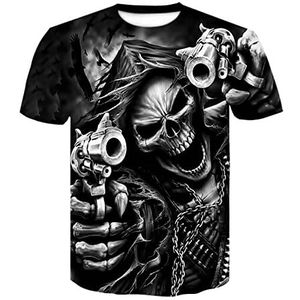 HHRHLKNH Heren T-shirts Grappige Drinken T-Shirt Beer Man Schedel T-shirt Mannen/Vrouwen Gothic Shirts Plus Size 3D Print Zwarte T-shirts Zomer Korte Mouw Heren Tops, D-622, L (One Size)