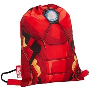 Marvel Jongens Iron Man Trekkoord Gym Bag Avengers Sport Zwemmen PE Kit Rugzak, Rood, Eén maat, Tas met trekkoord